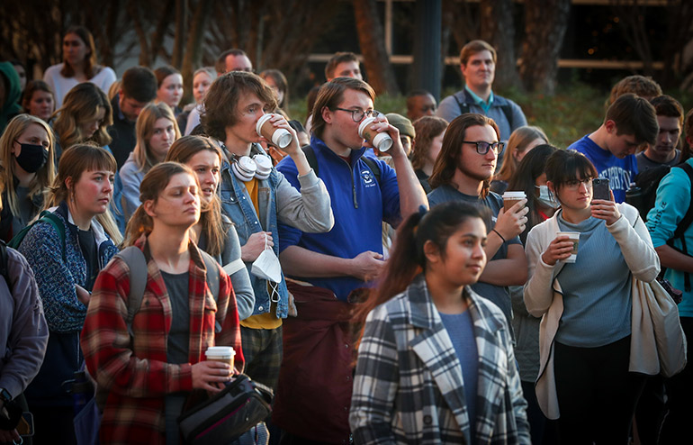 Students at the Celebration of Light ceremony.