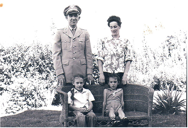 Hirsch in military uniform with family