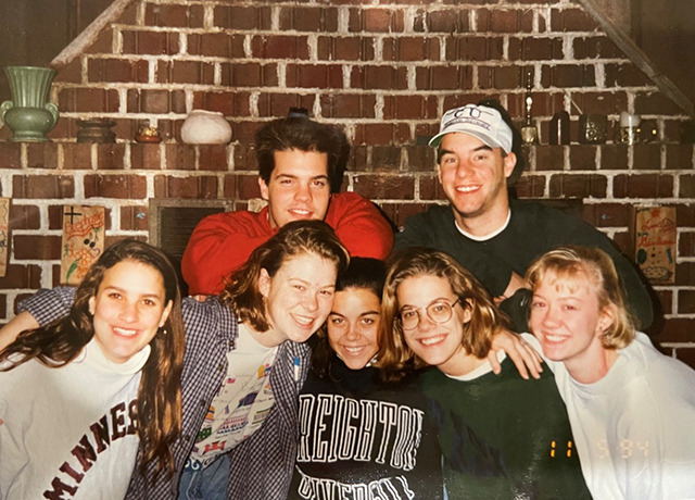 Images of students at the retreat center.