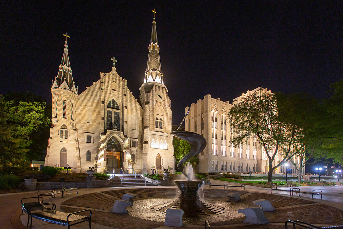 St Johns lit up at night