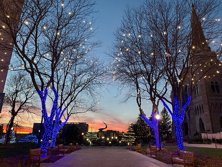 Creighton at Christmas-time.