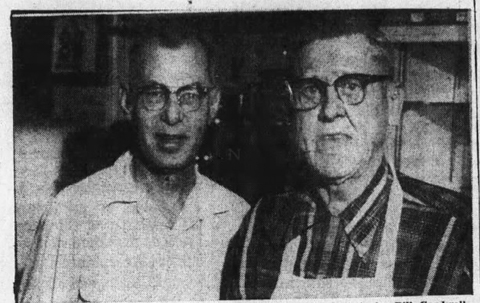 A contrast in personalities. Howard, left, with his father-in-law, Walt.