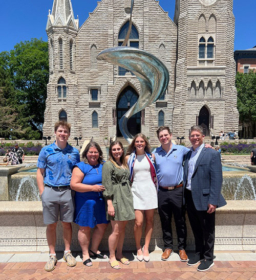 Watts' family in front on St. John's