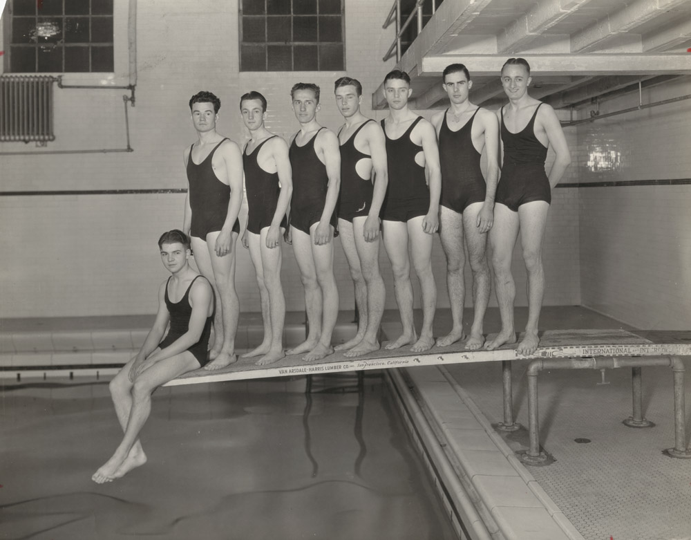 1930 swim team in Old Gym.