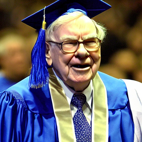 Show me Warren Buffett graduating from Creighton University in 2004. (Note: He didn’t actually graduate from Creighton.)