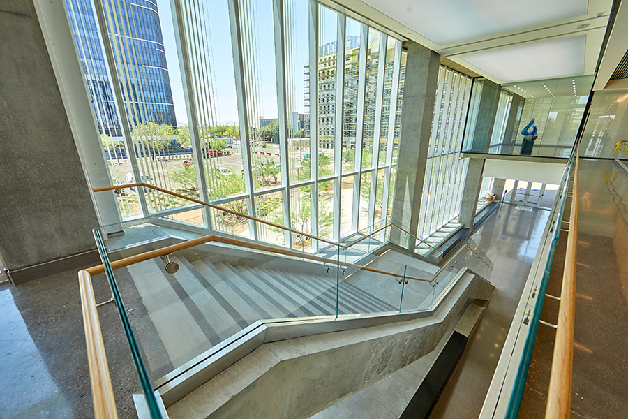 Interior shots of Creighton's health sciences campus in Phoenix.