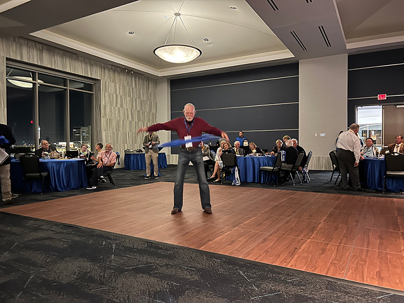 Alum of 72 does a hula hoop contest