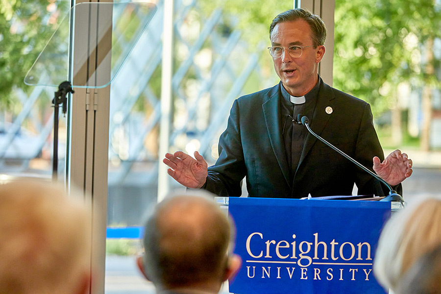 Creighton President the Rev. Daniel S. Hendrickson, SJ, PhD, speaks