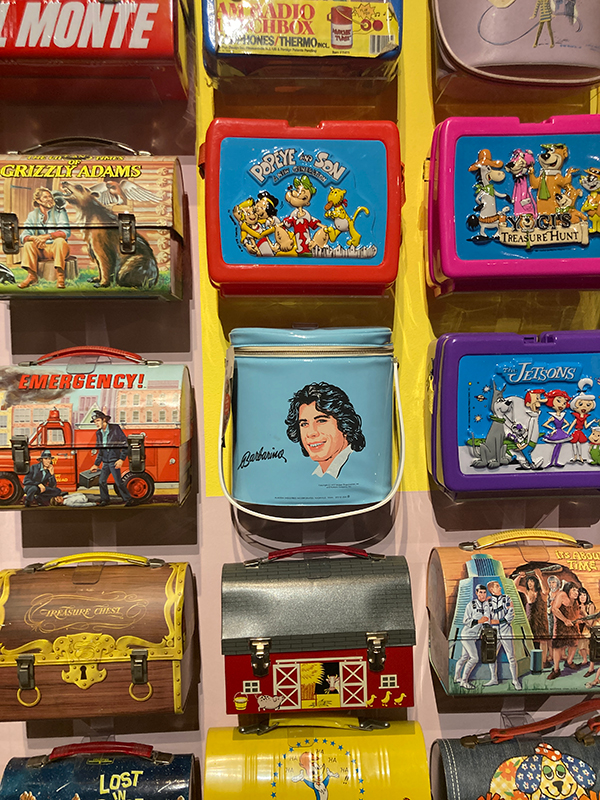 Images of lunchboxes at the Durham exhibit. 