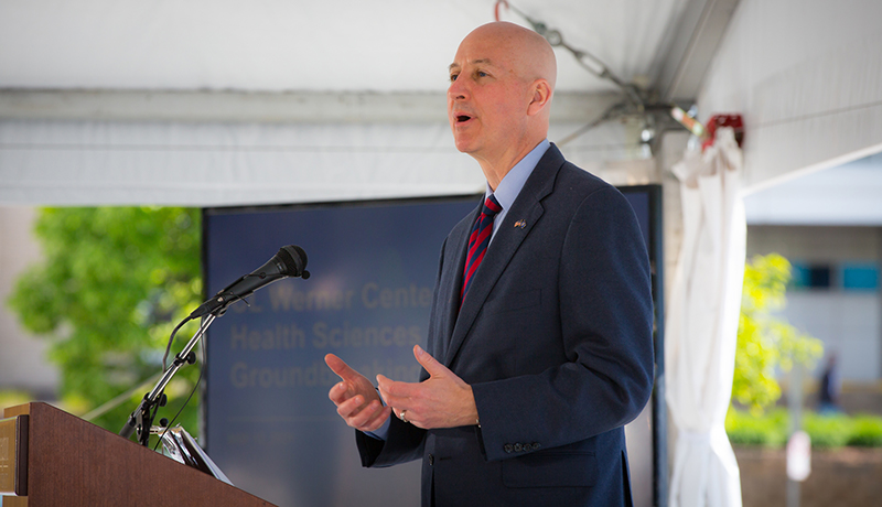 Gov. Pete Ricketts at the ceremonial groundbreaking.