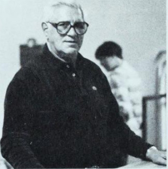 Vinciquerra at the check-in desk of the Kiewit Fitness Center in the 1980s.