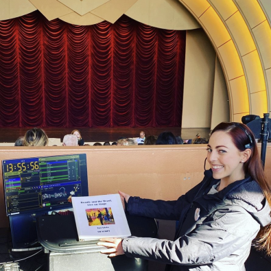 Vitola in the booth for "Beauty and the Beast" at San Diego State University