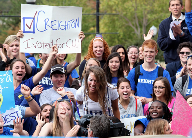 image from the 2012 Today Show shoot on Creighton campus with crowd