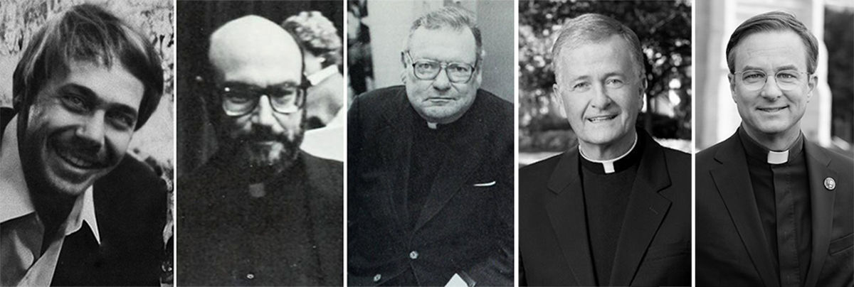 Creighton Jesuits who have impacted the Graves and Simpson families' lives: Fr. Schlegel, Fr. Hauser, Fr. Cahill and Fr. Hendrickson.