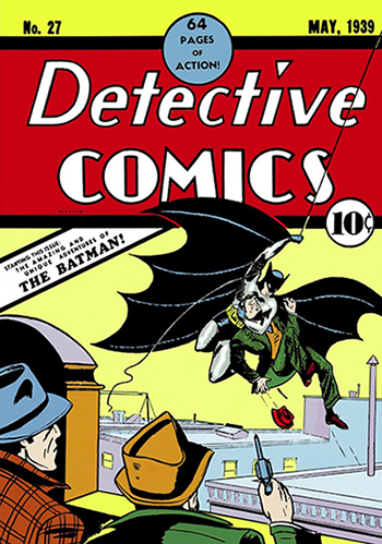 The first Batman comic in 1939.