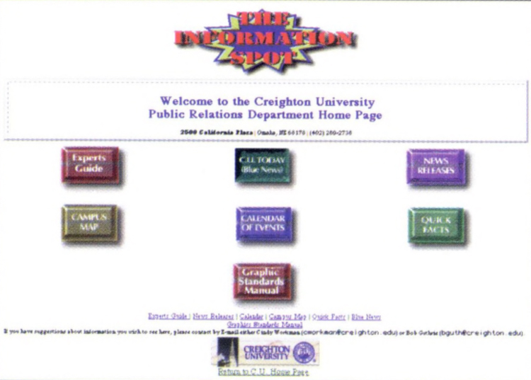 Screengrab of UCOM website in 1999