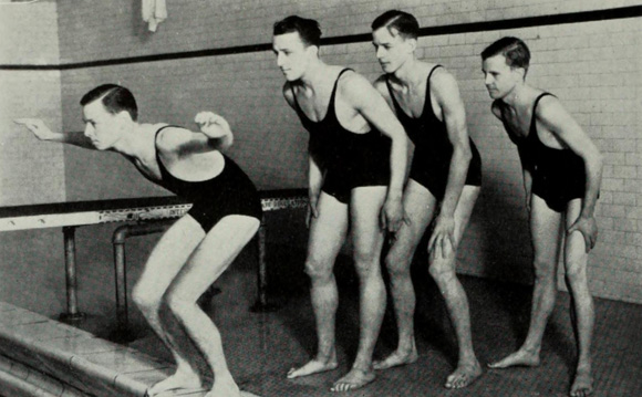 Early swim team in the Old Gym.