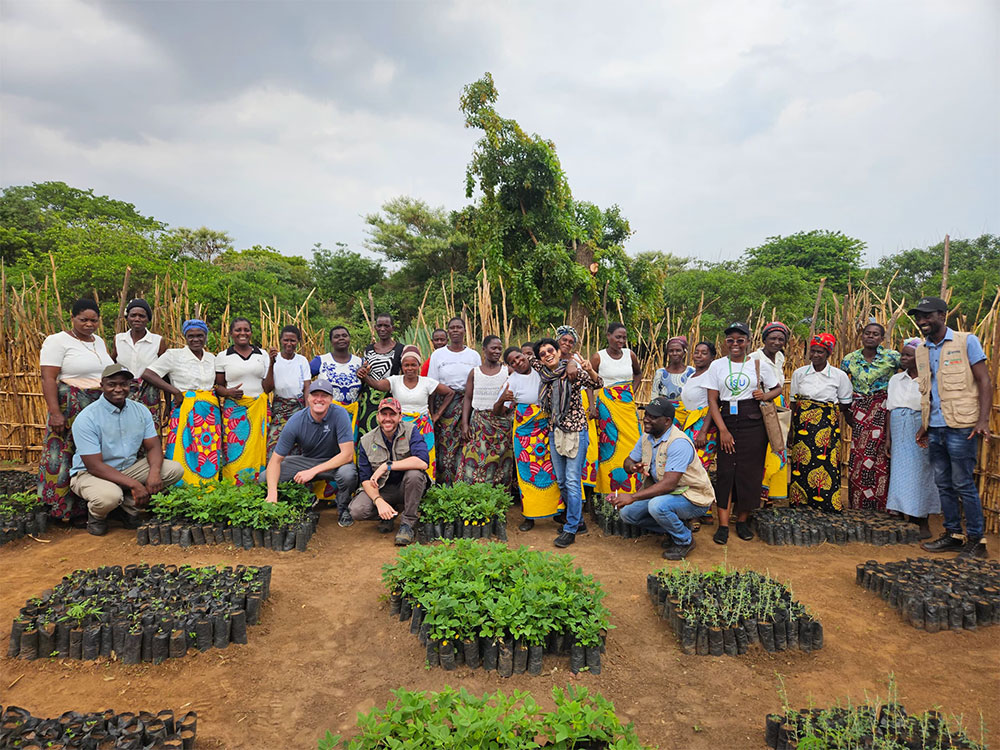 Steward with farmers in Malawi