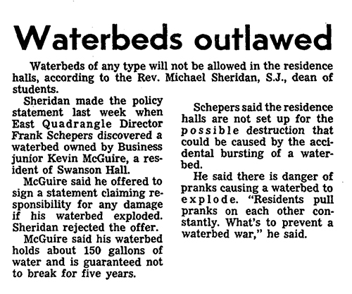 Image of Creightonian waterbeds headline