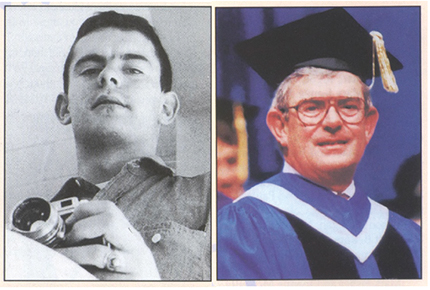 Jeffries in the ’60s and at 1995 commencement.  