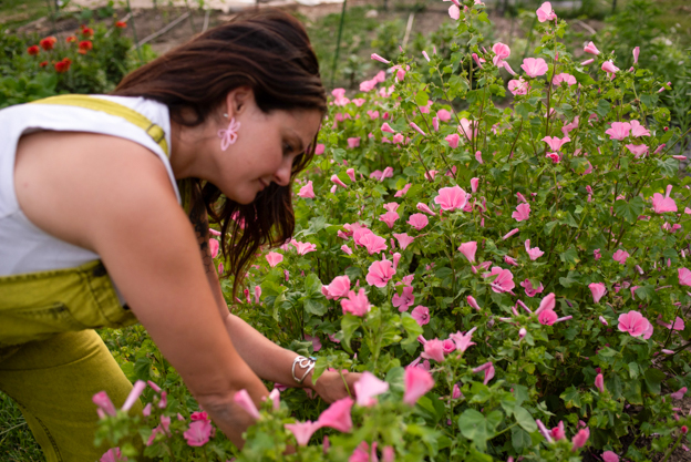 Sedillo working at Bitter Boy Farm.