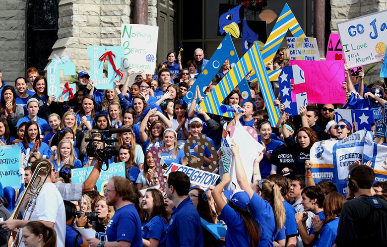 image from the 2012 Today Show shoot on Creighton campus with crowd