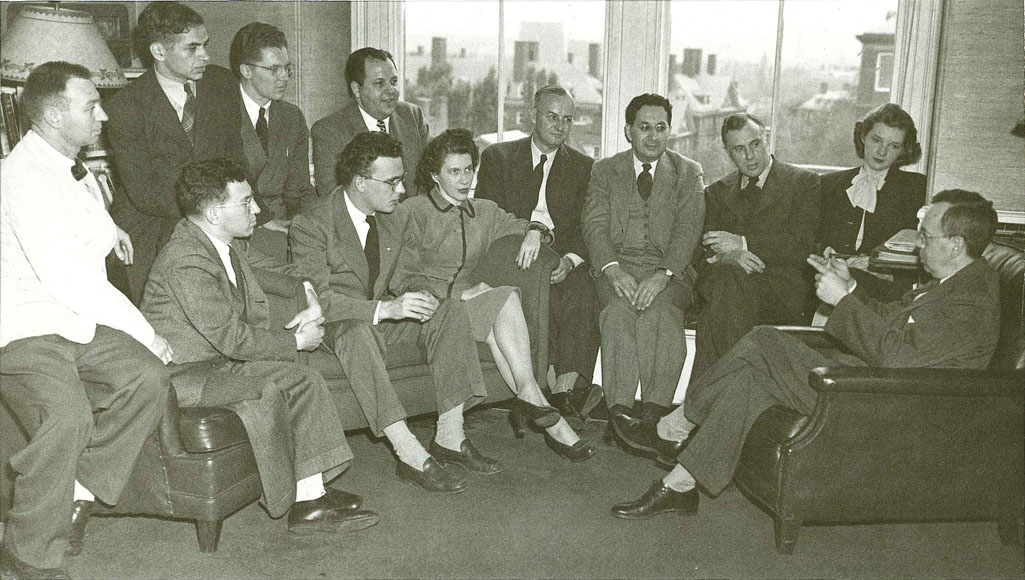 Harvard University's Nieman Fellows sit together in 1946