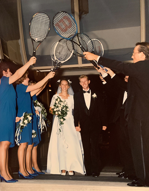 Tom and Jean Lilly getting married at St. John's.