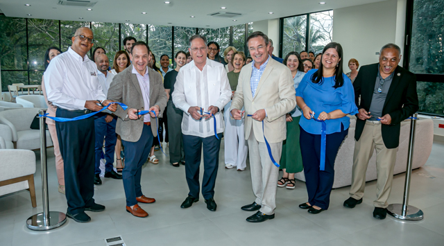 Father Hendrickson and donors, friends and ILAC leaders open the ILAC Center for Global Learning.