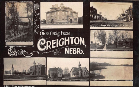 A postcard of Creighton, Nebraska. A postcard of Creighton, Nebraska.