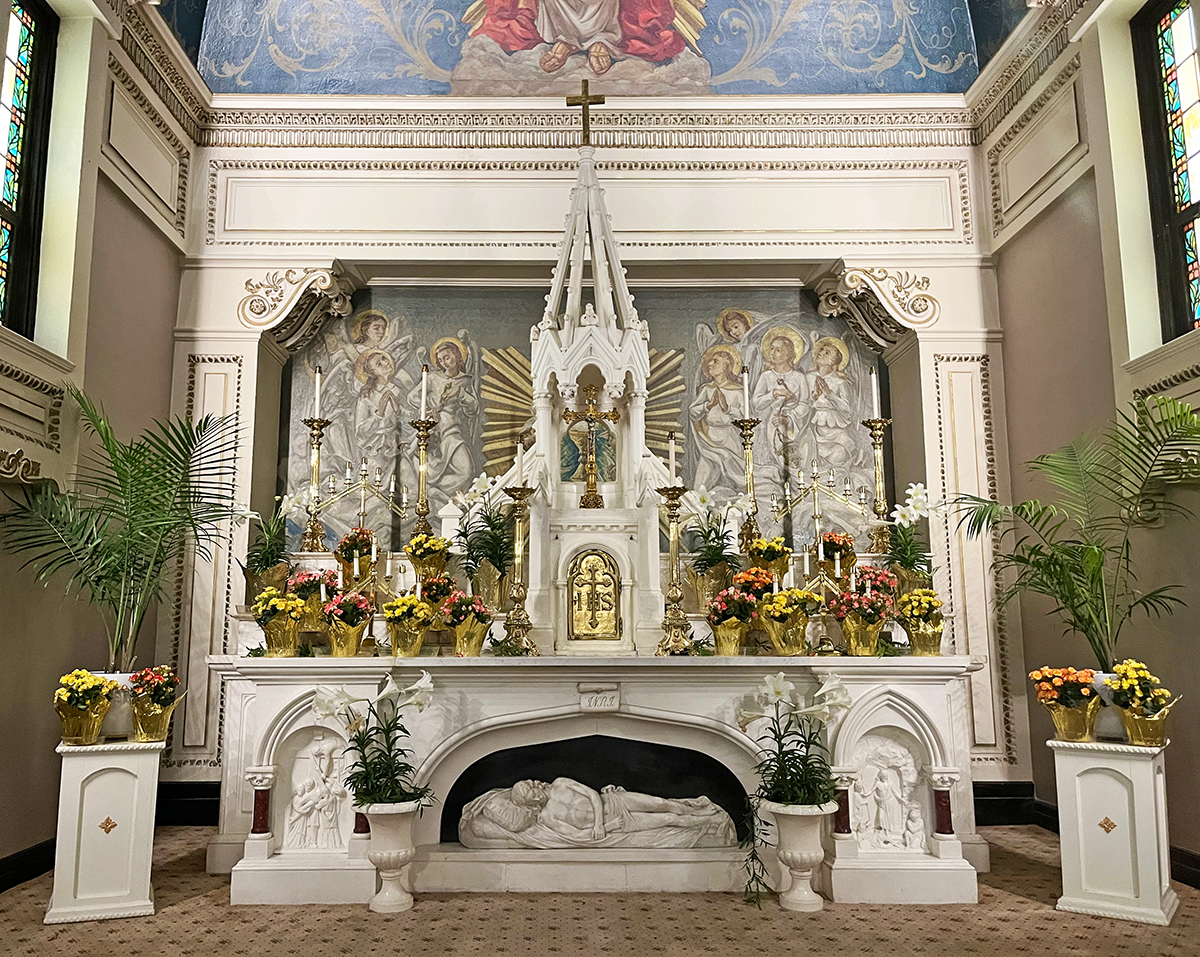 The altar at St. Cabrini's