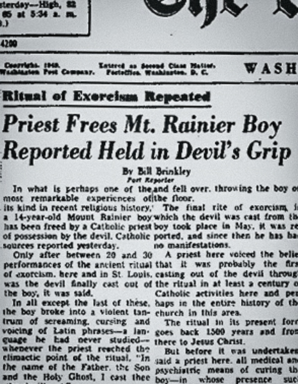 Headline in Washington Post about exorcism case