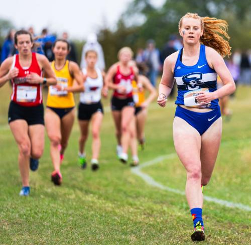 Creighton cross country runner Molly Rogers races ahead of competitors