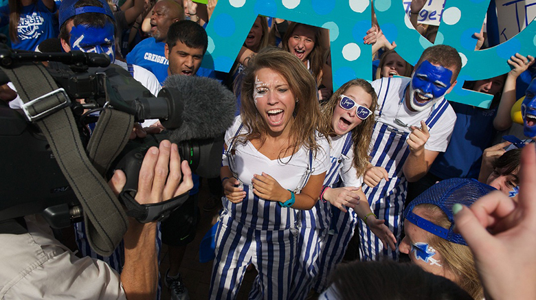 image from the 2012 Today Show shoot on Creighton campus with crowd