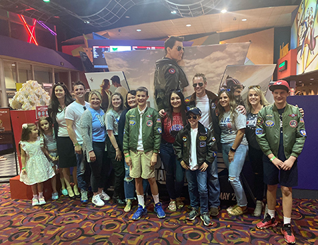 Chris Dickes and his entourage at the movie premiere.