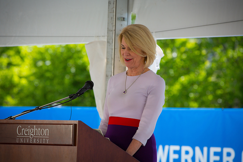 Mayor Jean Stothert speaks at the ceremonial groundbreaking.