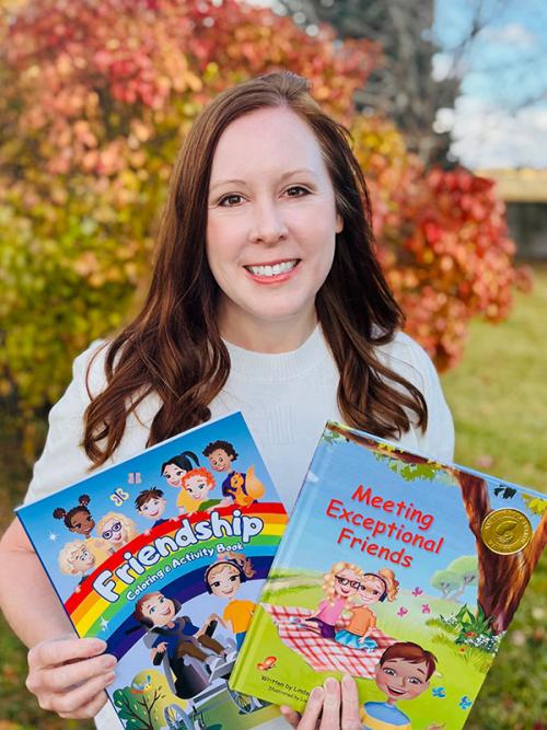 Lindsey Larsen with two books