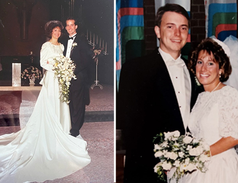 Left: Sheila Liebentritt Vane and Chris Vane. Right: Mike McGlynn and Mary Vane McGlynn.