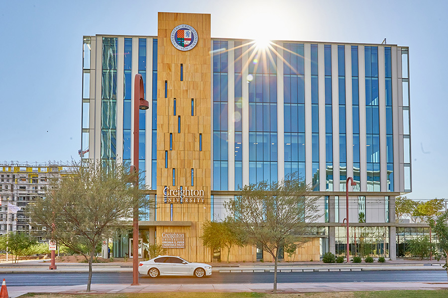 Exterior shot of Phoenix health sciences campus.