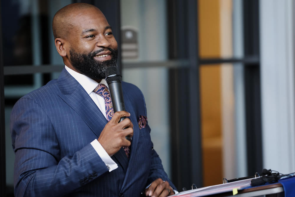 Rev. Dr. Elllis speaks at the Child Safety Center opening