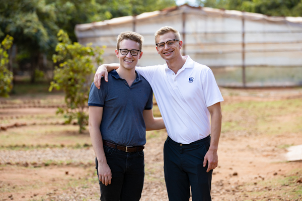 Alumni Erik Sheagren, left, and Peter Goeckner in the Dzaleka camp.