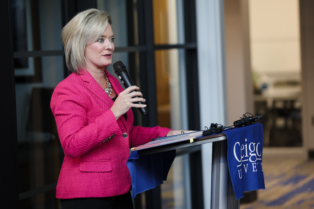 Chanda Chacon speaks at the Child Safety Center opening.