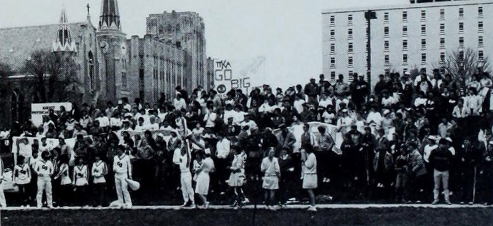 Creighton fans cheer on the game. 