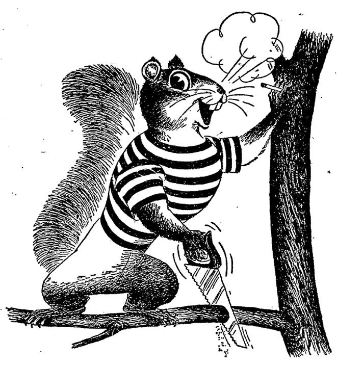 A 1951 newspaper ad featuring a squirrel