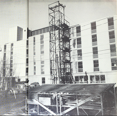 Image of Gallagher Hall being built in 1960-'61.