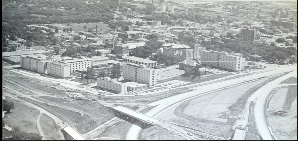 Campus as the interstate was being built.
