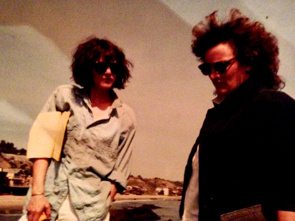 Nye, left, with Oscar-winning production designer Barbara Ling, on the set of 1987's Less than Zero.