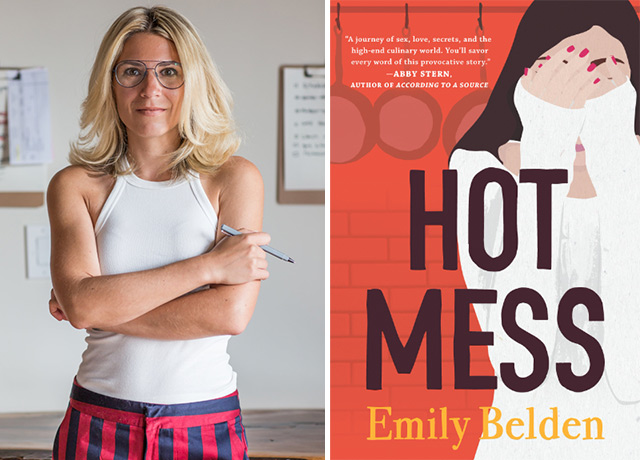 Emily Belden pictured with her book Hot Mess.