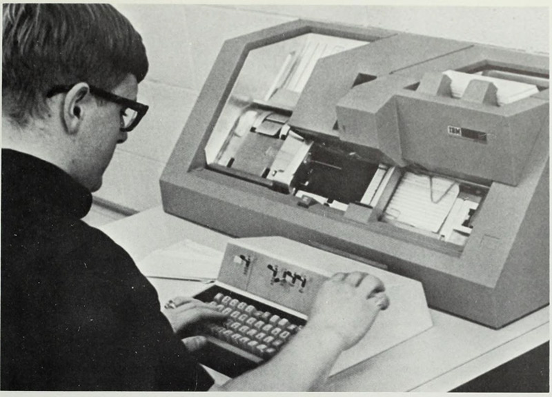 A scene from Creighton's computer center.