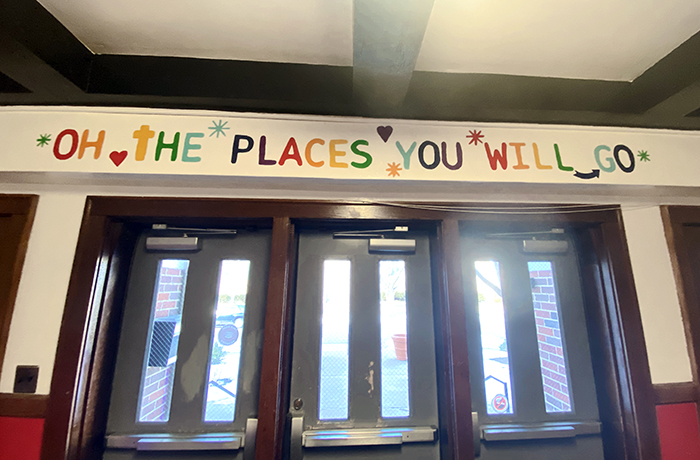 Oh the places we will go sign over doors.